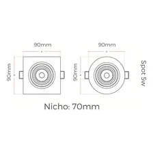 Kit 2 Spot Led 5w Avant Quadrado Branco Quente Direcionável 110V/220V Foto mini 4