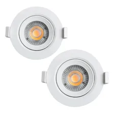 Kit 2 Spot Led Redondo Direcionável Embutir 3w Luz Amarela Foto  mini 1