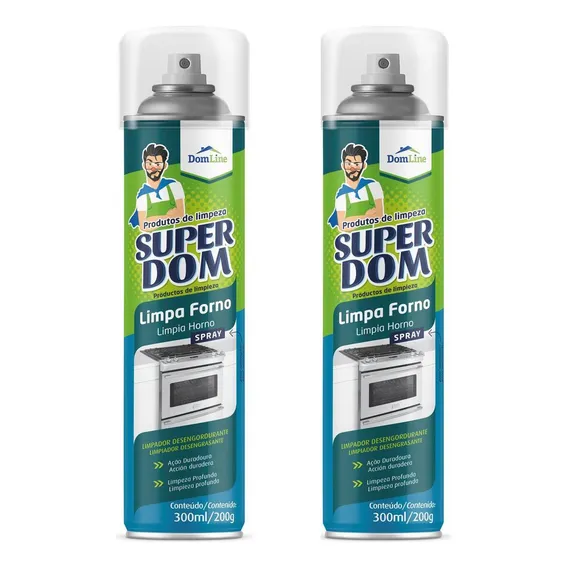 Kit 2 Spray Limpa Forno Desengordurante Domline 300ml Foto 1