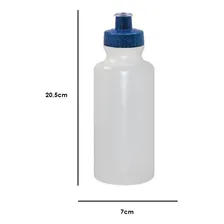 Kit 2 Squeezes 550ml Tampa Fibra Madeira Azul Foto mini 2