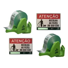 Kit 2 Suporte Parede Com Saquinhos Pega Caca +placa Atenção Foto mini  2