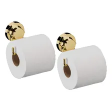 Kit 2 Suporte Porta Rolo Papel Higiênico Papeleira Ventosa Foto mini 1