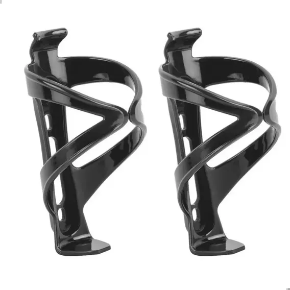 Kit 2 Suportes Nylon Ultra Leve 40g Elite De Caramanhola Porta Garrafa Garrafinha Squeeze Isotérmica Térmica Preto Com Parafuso Ergonômico Pedal Pulse Bicicleta Bike Universal Para Quadro Mtb Speed Foto 1
