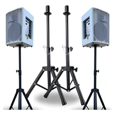Kit 2 Suportes Pedestal Tripe P/ Caixa Som Profissional Mxt Cor Preto Foto mini 1