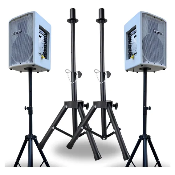 Kit 2 Suportes Pedestal Tripe P/ Caixa Som Profissional Mxt Cor Preto Foto 1