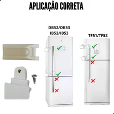 Kit 2 Suportes Puxador da porta De Cima Geladeira Electrolux Db52 Db53 ib53 + 1 Parafuso Foto mini 2