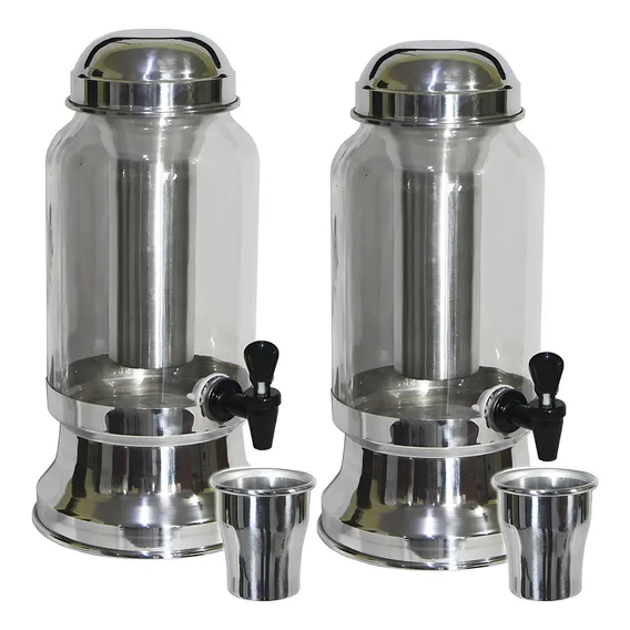 Kit 2 Suqueira Barrica Vidro 3,2 Lt Com Porta Gelo Polida Foto 1