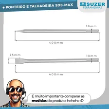 Kit 2 Talhadeiras E 2 Ponteiras Sds Max 400mm Foto mini  3
