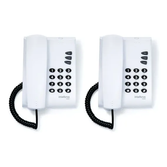 Kit 2 Telefones som Fio Mesa ou Parede Pleno Branco Intelbras Foto 1