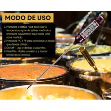 Kit 2 Termômetro Digital Espeto Culinário Alimento Cozinha Cor Preto Foto mini 3