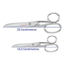 Kit 2 Tesoura Aço Inox Alfaiate Costura Profissional Forjada Foto mini 4