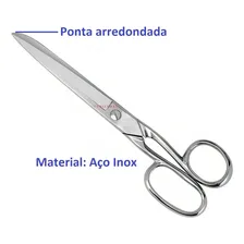 Kit 2 Tesoura Aço Inox Alfaiate Costura Profissional Forjada Foto mini 3