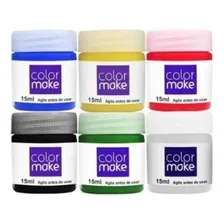 Kit 2 Tinta Facial Color Make Liquida Com 06 Cores + Pincel Foto mini 3