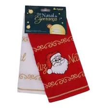 Kit 2 Toalha Natalina Para Lavabo Appel Natal Papai Noel Foto mini 1