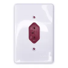 Kit 2 Tomada 10a 2p+t Vermelha Embutir Ilumi Para Cozinha Cor Branco Foto mini  3