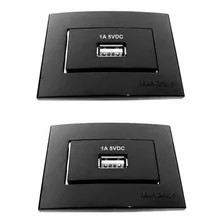 Kit 2 Tomadas Usb Charger 1 Saídas P/moveis Margirius Preta Cor Preto Foto mini 1