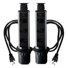 Kit 2 Torre De Tomada Totem Retrátil De Embutir Preto Hafele Foto mini 1