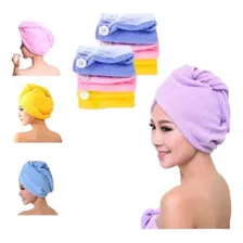 Kit 2 Touca De Banho Toalha Cabelo Secar Rapido Microfibra Cor Sortida Foto mini 1