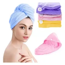 Kit 2 Touca De Banho Toalha Cabelo Secar Rapido Microfibra Cor Sortida Foto mini 2