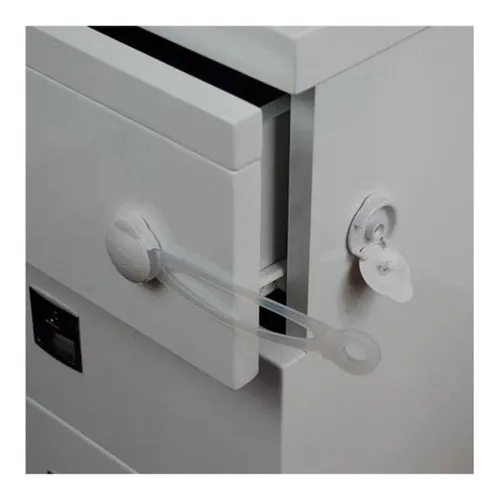 Kit 2 Travas G Multikids Baby bb258 Multiuso Flexível Armários Gavetas Portas Segurança Cor Branco Foto 1