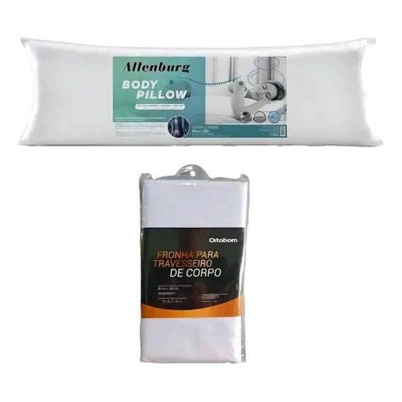 Kit 2 Travesseiro Almofada De Corpo Altenburg + Capa Ortobom Foto 1