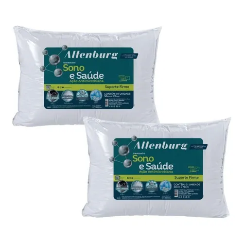 Kit 2 Travesseiro Altenburg Sono E Saúde Suporte Firme 50x70 Foto 1