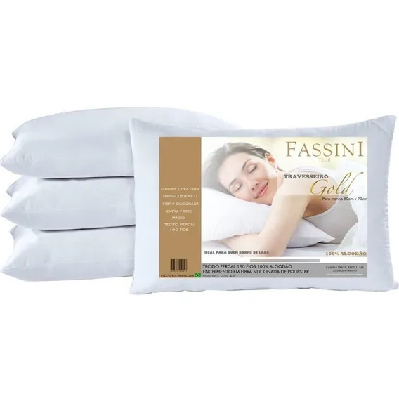 Kit 2 Travesseiro King Pecal 180 Fios 50x90 Suporte Firme Foto 1