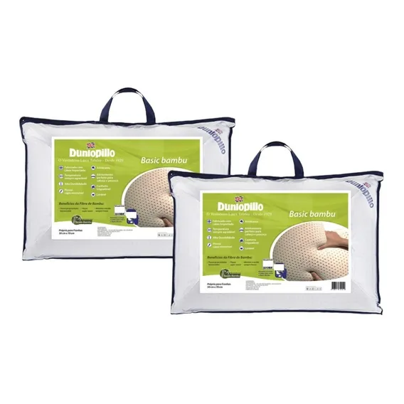 Kit 2 Travesseiros Látex Basic Bambu Dunlopillo Foto 1