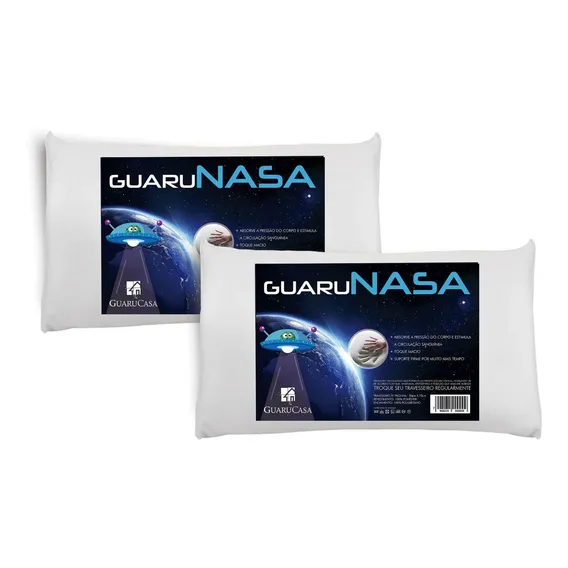 Kit 2 Travesseiros Nasa Viscoelástico + Conforto + Saúde Foto 1
