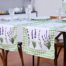Kit 2 Trilhos Caminho De Mesa Allegra 1,25mx43cm - 1 Peça Cor Estampa Lavanda Foto mini 1