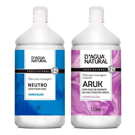 Kit 2 Un. Dagua Natural Óleo Neutro 1l + Óleo Aruk Uva 1l Foto 1