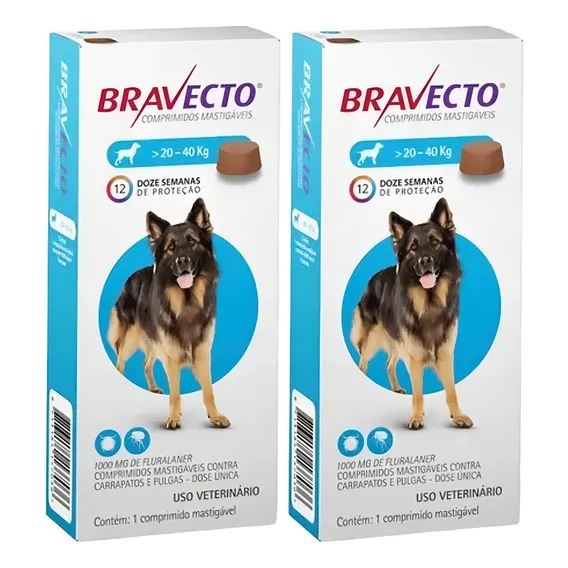 Kit 2 Unidades Antipulgas Bravecto De 20 A 40 Kg Foto 1