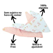 Kit 2 Unidades Babador Bandana Impermeavel 100% Algodao Feminino Foto mini  3
