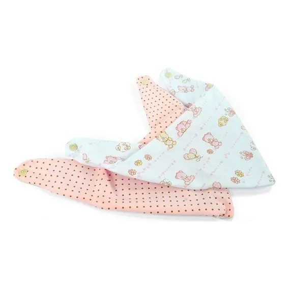 Kit 2 Unidades Babador Bandana Impermeavel 100% Algodao Feminino Foto 1