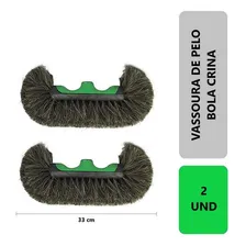 Kit 2 - Vassoura De Pelo Crina Bola Bolota 33cm - Sem Cabo Foto mini 1