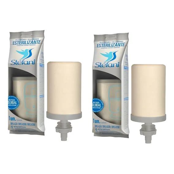 Kit 2 Vela Filtro De Barro Esterilizante Tripla Ação Stéfani Foto 1