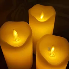 Kit 2 Velas Led Pilha Média Parafina Chama Viva Oscilante Foto mini 4