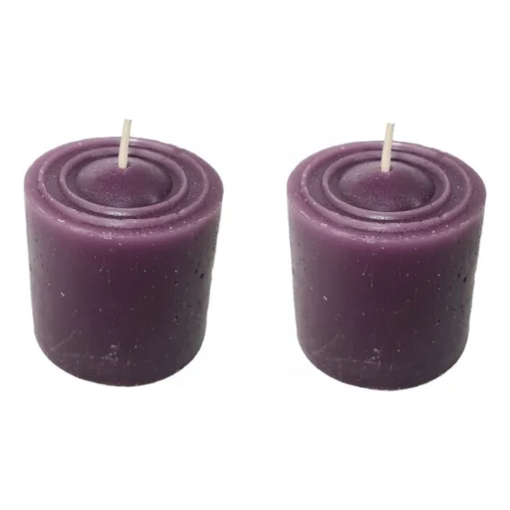 Kit 2 Velas Perfumadas Com Aroma De Uva - Cor Roxa Escuro Foto 1