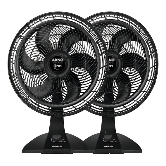 Kit 2 Ventilador Arno Turbo 40cm Vf42 Potente Silencioso 2 em 1 Mesa ou Parede Foto 1