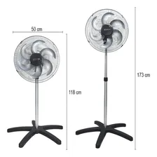 Kit 2 Ventilador Coluna 50cm 200w Industrial Turbo 6pá Preto Foto mini  3
