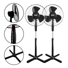 Kit 2 Ventiladores 3 Pás Silencioso Coluna Ajustável 110v Foto mini  3