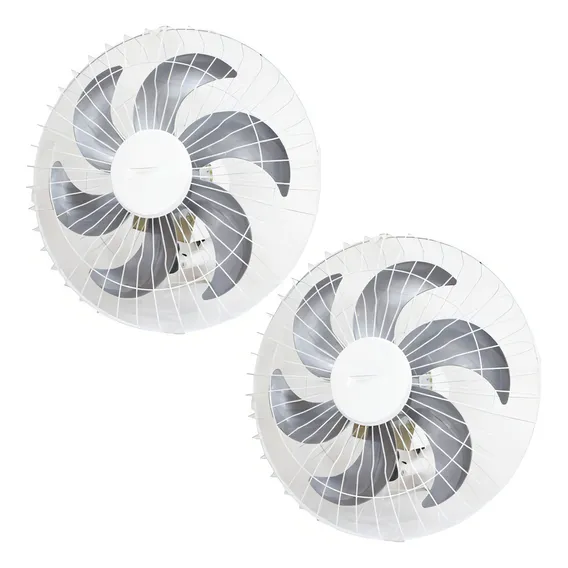 Kit 2 Ventiladores Parede 50cm Industrial 6 Pás 110v Branco Foto 1