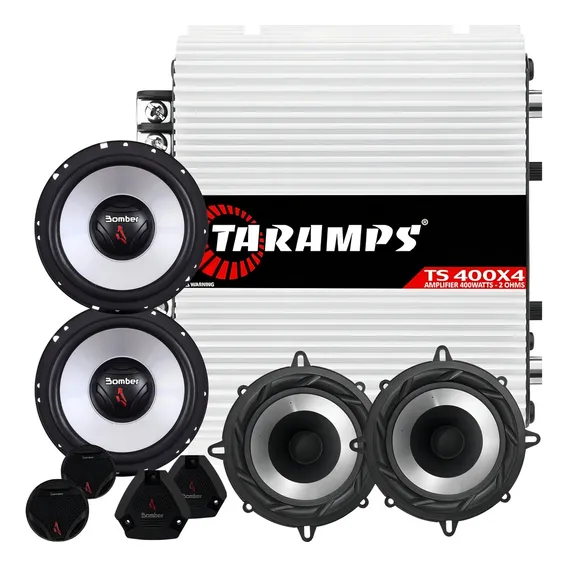 Kit 2 Vias 6 Pol Bomber 200w + Par De 5 100w + Módulo Ts400 Cor Preto Foto 1