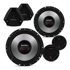 Kit 2 Vias Bomber Upgrade Alto Falante 6 200w Rms Par Cor Preto E Prata Foto  mini 1