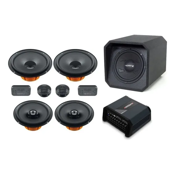Kit 2 Vias Hertz Dsk 165 + Coax Dcx 165 +caixa Ds25 +amp 800 Cor Preto Foto 1