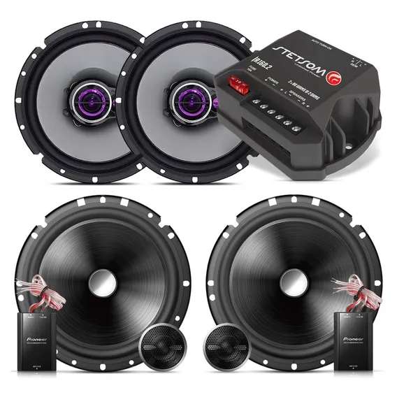 Kit 2 Vias Pioneer + Falantes 6 Voyage Fox Golf Up + M贸dulo Foto 1