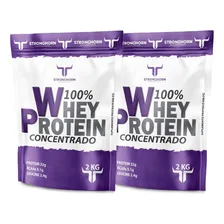 Kit 2 Whey Protein 5w Stronghorn 2kg Refil 32g Proteína Sabor Morango Foto  mini 1