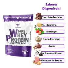 Kit 2 Whey Protein 5w Stronghorn 2kg Refil 32g Proteína Sabor Morango Foto mini 4