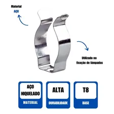 Kit 20 Abraçadeira Lâmpada Tub T8 +20 Soquete C/ Rabicho Cor Branco Foto mini 4