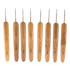 Kit 20 Agulhas De Crochê Cabo Ergonômico De Bambu Com Estojo Foto mini 4